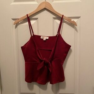 She + Sky Red Tie-Front Camisole Top S